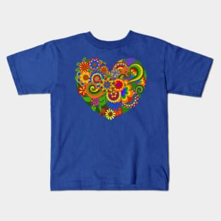 Rainbow Flower Power Love Kids T-Shirt